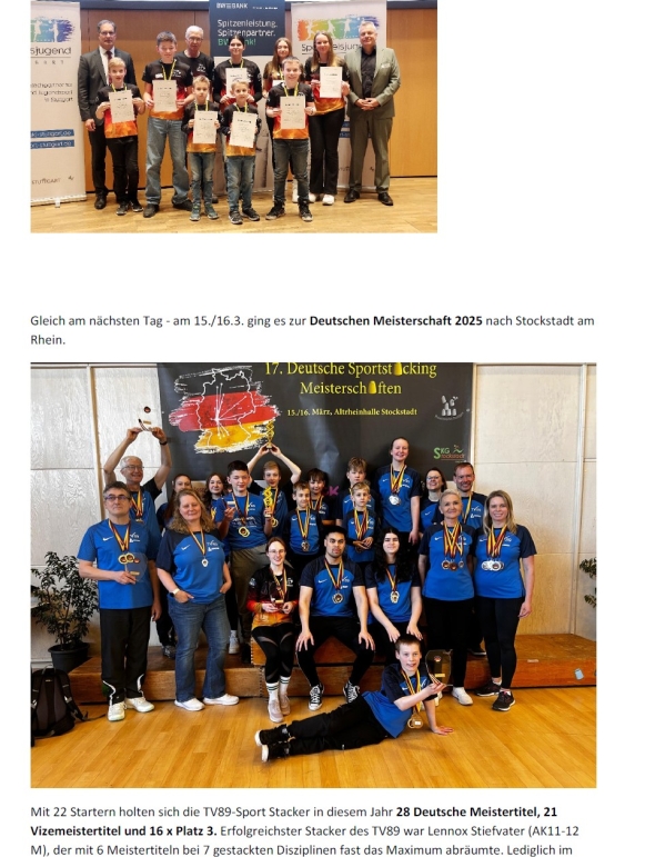 Saison Bericht Abteilung Sport Stacking 5
